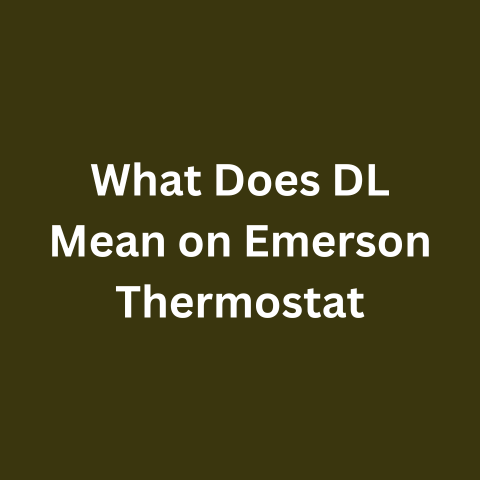 What Does DL Mean on Emerson Thermostat